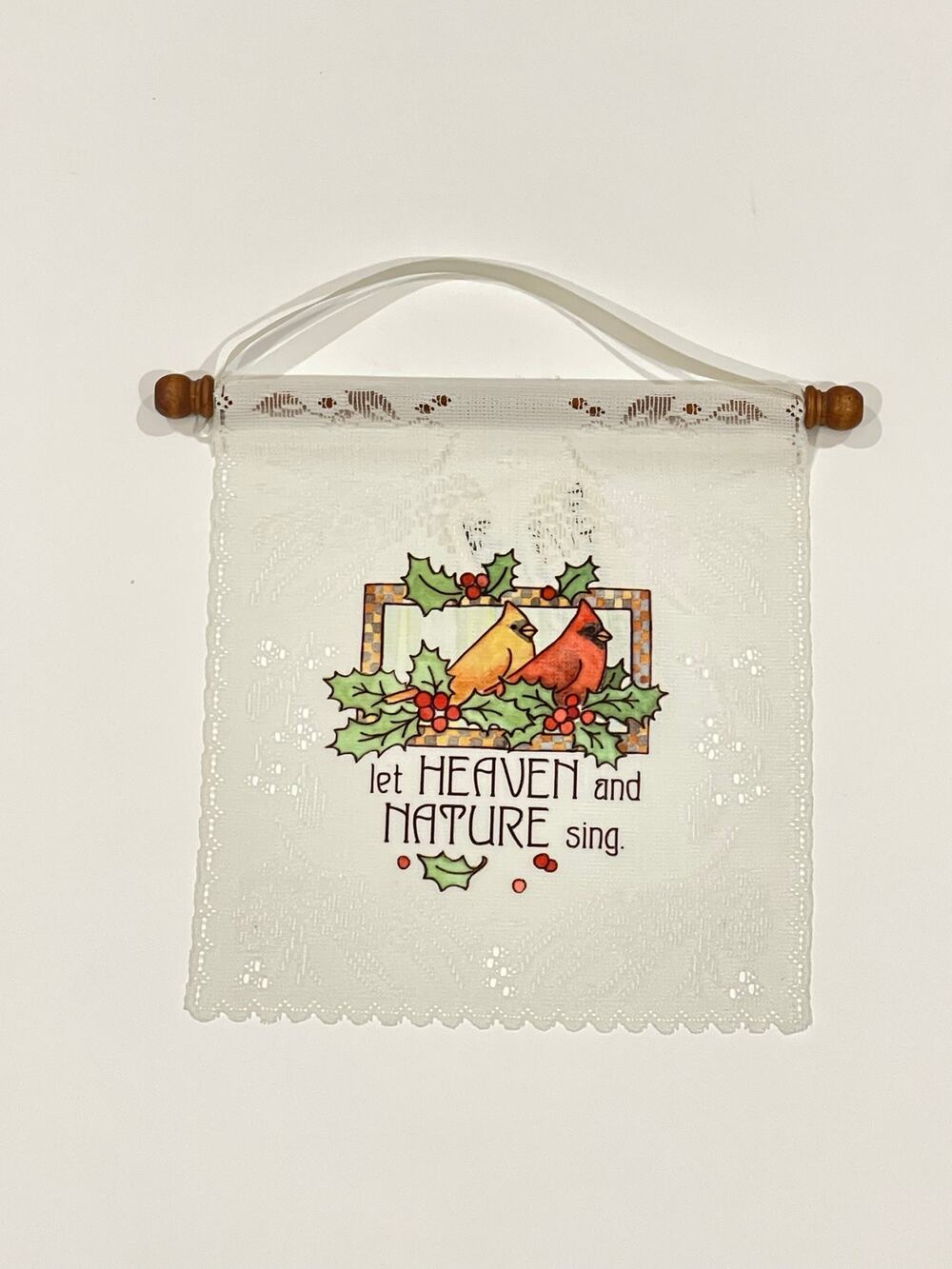 Vintage Heritage Lace Mini Tapestry Let Heaven And Nature Sing